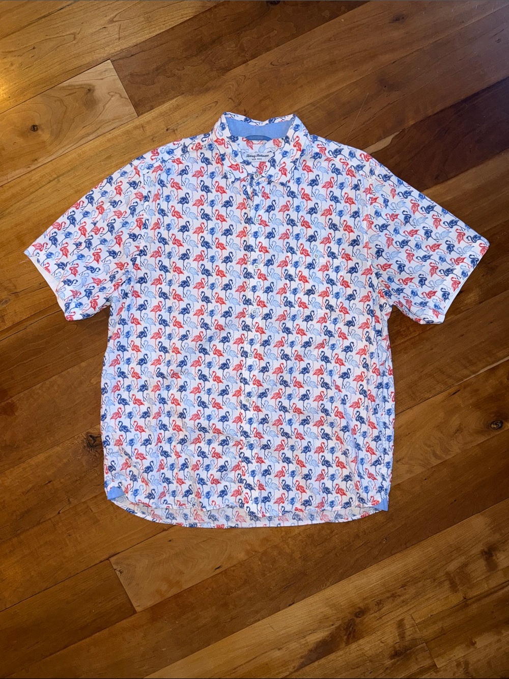 Tommy Bahama Nova Wave Flamingo Mingle Cotton-Blend Shirt - Large